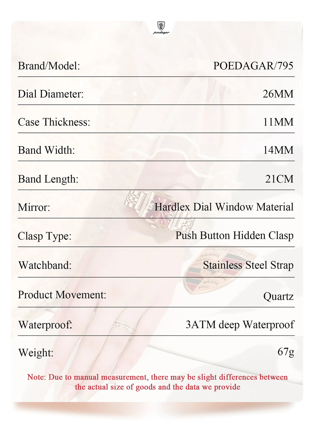 POEDAGAR Fashion Watch For Woman High Quality Waterproof Date Elegant Ladies Watch Stainless Steel Original Women Quartz Watches