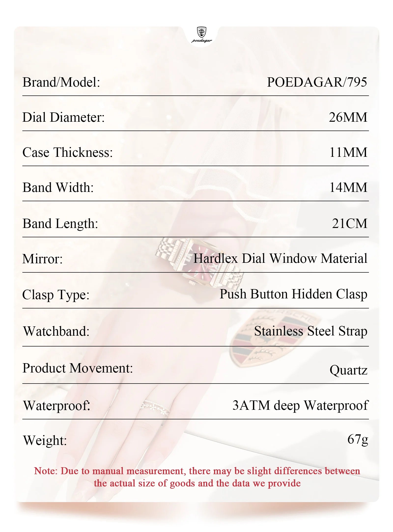 POEDAGAR Fashion Watch For Woman High Quality Waterproof Date Elegant Ladies Watch Stainless Steel Original Women Quartz Watches