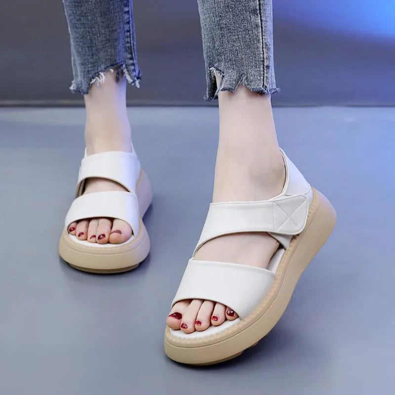 New 2025 Women's Beach Sandals Thick Bottom Roman Shoes comfortable soft sole versatile casual small fresh sandals fashion