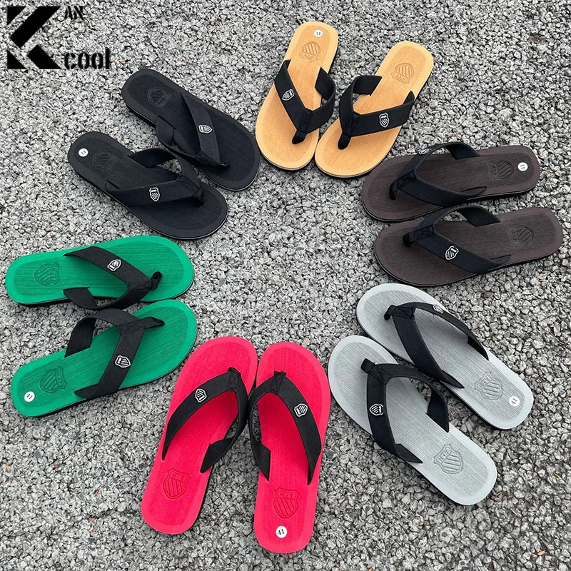 High Quality Summer Slippers Men Flip Flops Beach Sandals Non-Slip Casual Flat Shoes Slippers Indoor Shoes Men Outdoor Slides