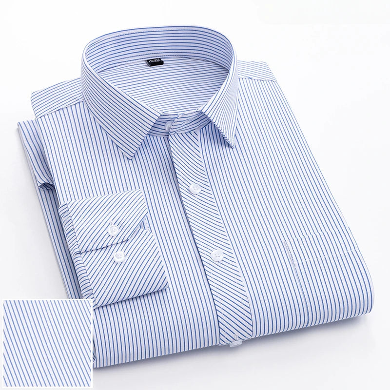 New in shirt elegant 40%cotton long-sleeve shirts for men slim fit Casual plain shirt plaid designer tops houndstooth clothes
