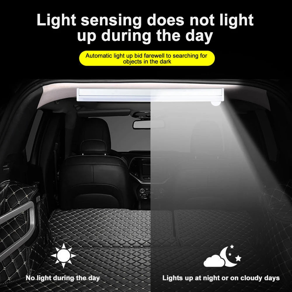 LED Car Sensor Light 10/20/30CM Automatic Induction Light Type-c Rechargeable Smart Lighting Magnetic Maual/Sensing Mode Lamp