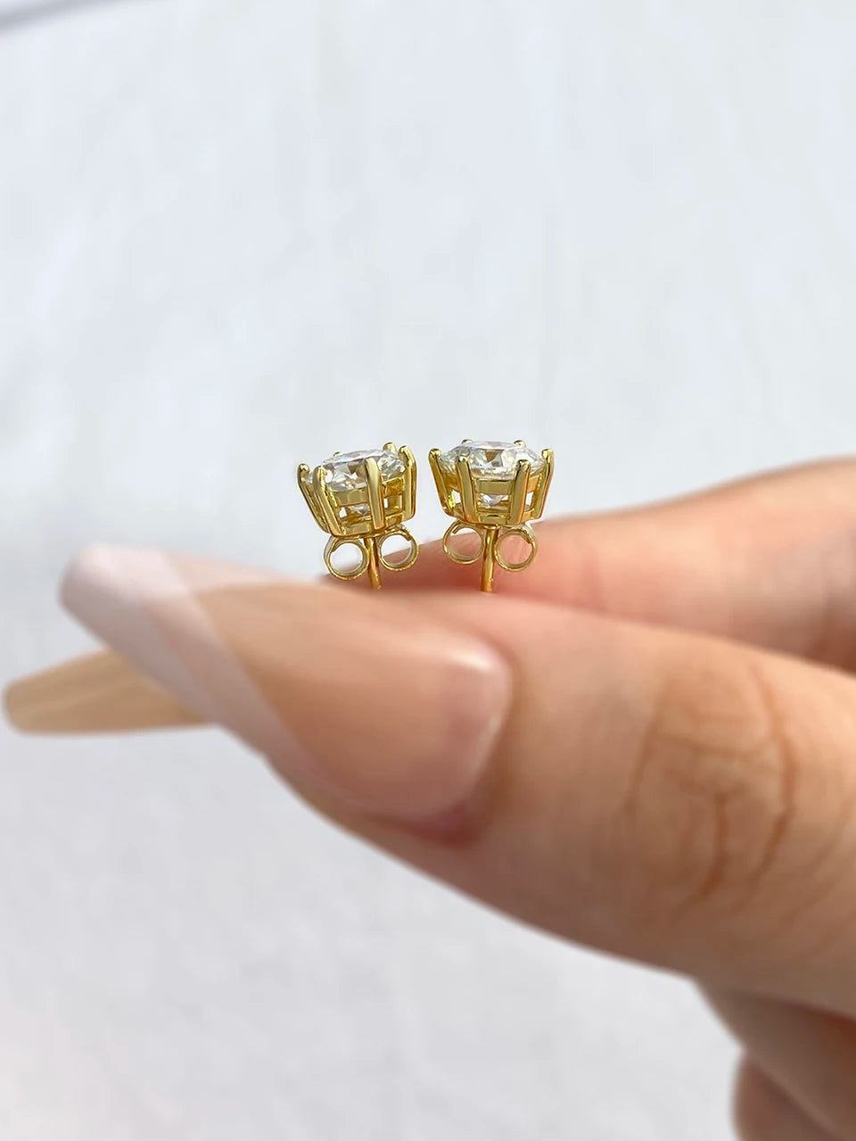 DW 0.1ct-2ct D Color Certified Moissanite Stud Earrings Lab Created Diamond 925 Sterling Silver Gold Plated Wedding Fine Jewelry