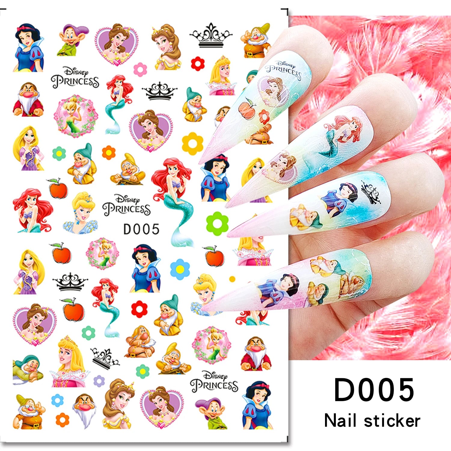 Disney Cartoon Adhesive Nail Stickers Nail Decorative Decals Nail Sliders Stitch Mickey 3D Stickers Press on Nails