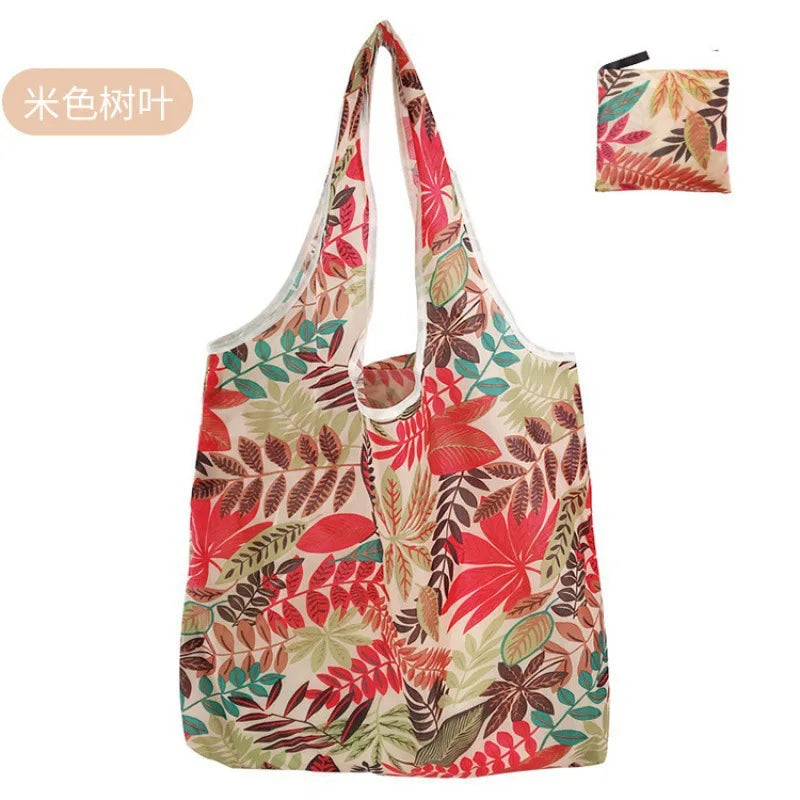 Large Reusable Shopping Bag for Women Shopper Tote Folding Bag Eco-Friendly Reusable Foldable Grocery Case Handbags Storage Bags