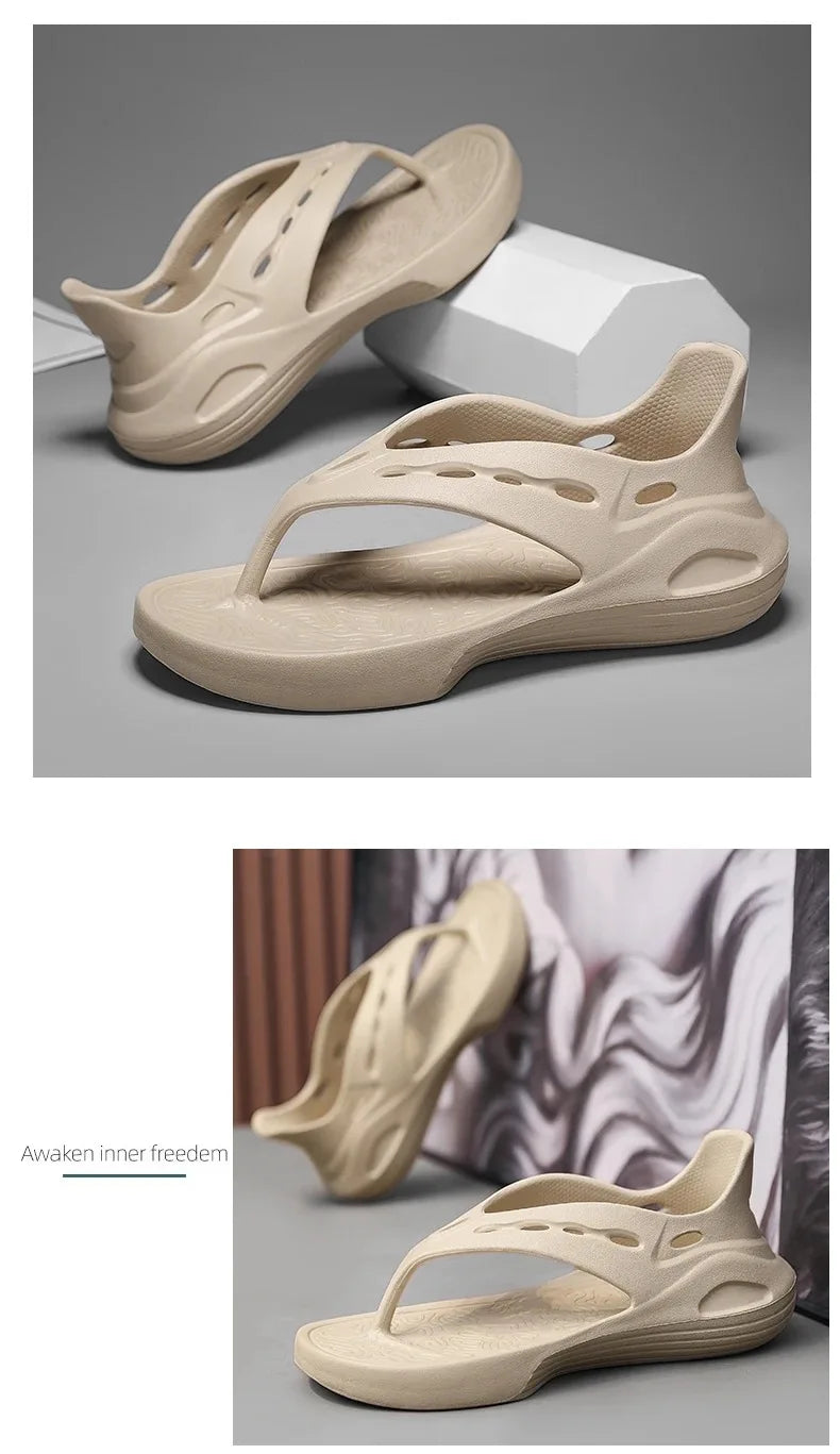 New Design Fashion Mens Flip-flops Casual Shoes Soft Slides Home Slippers Beach Shoes Men Slippers Indoor Outdoor Beach Sandals