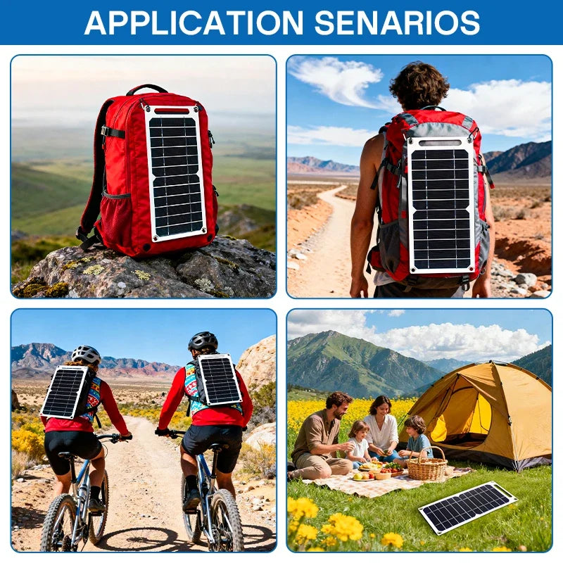 5V 35W Sunpower Portable Solar Panel With USB Safe Stabilize Charger For Phone Power Bank Outdoor Camping Home RV Gift Use