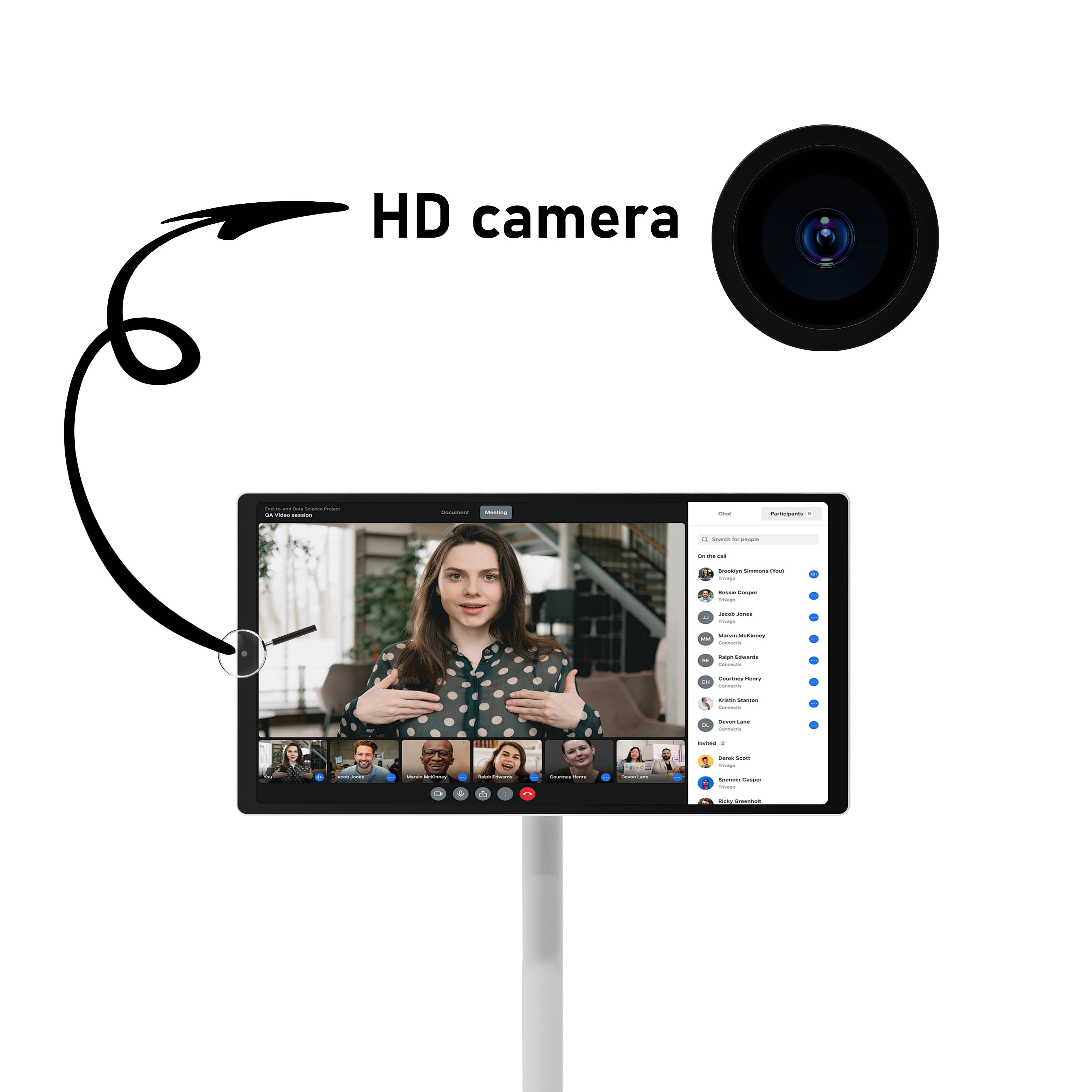 Interactive 21.5 Inch Mobile Tablet Smart Tv Monitor Lcd 1080p Portable Touch Screen Rotating Tv For Fitness Kitchens