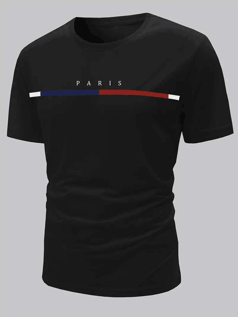 Simple Stripe Letters Graphic T Shirts For Men Summer Trendy Streetwear 3D Printed O Neck T-shirts Cool Oversized Hip Hop Tees - EXPRESS STORE