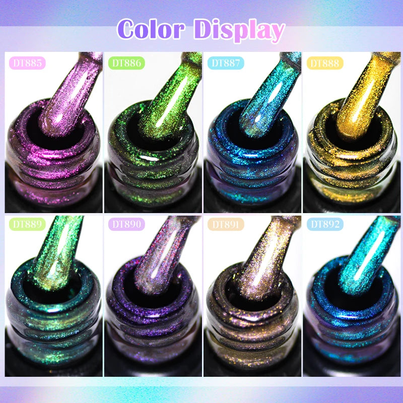7ml Aurora Cat Magnetic Gel Nail Polish Blue Nails Sparkling Glitter Semi-Permanent Nail Art Soak Off UV Gel Varnish Manicure