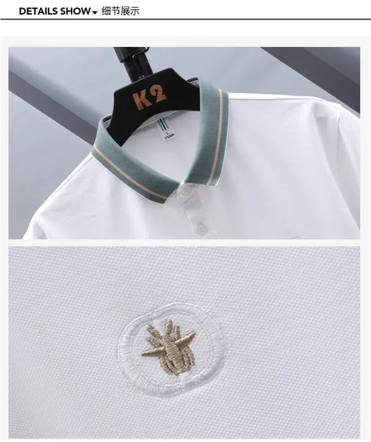 Men Polo Shirts Plus Size Loose Tops 50-140kg 6XL 7XL 8XL Spring Summer T-shirt 100% Cotton Big Size Men's Clothing 대사이즈 남성복