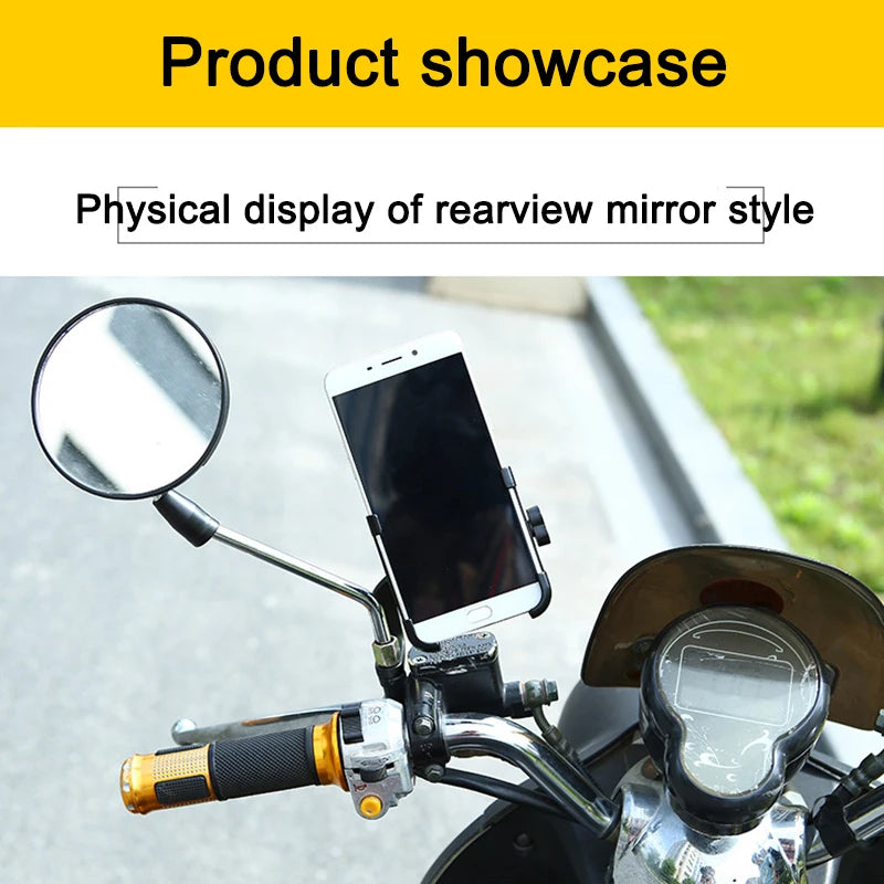 Motorcycle Mobile Phone Holder for iPhone Xiaomi Universal Rearview Mirror Handlebar Holder Bicycle Cycling Aluminum Alloy Stand