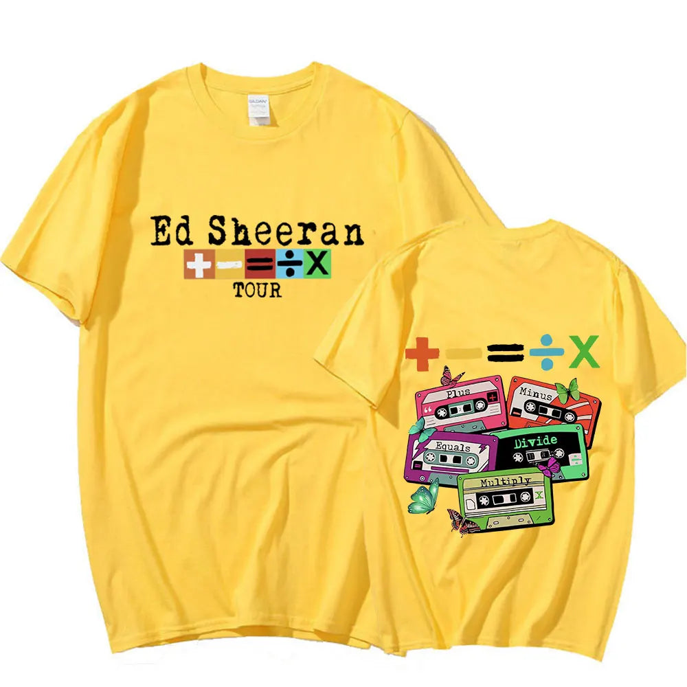 Ed Sheeran Concert Tour T Shirt Fans Gift 100% Cotton Casual Short Sleeve T-shirt Men Women Vintage Harajuku Tee Shirt Oversized