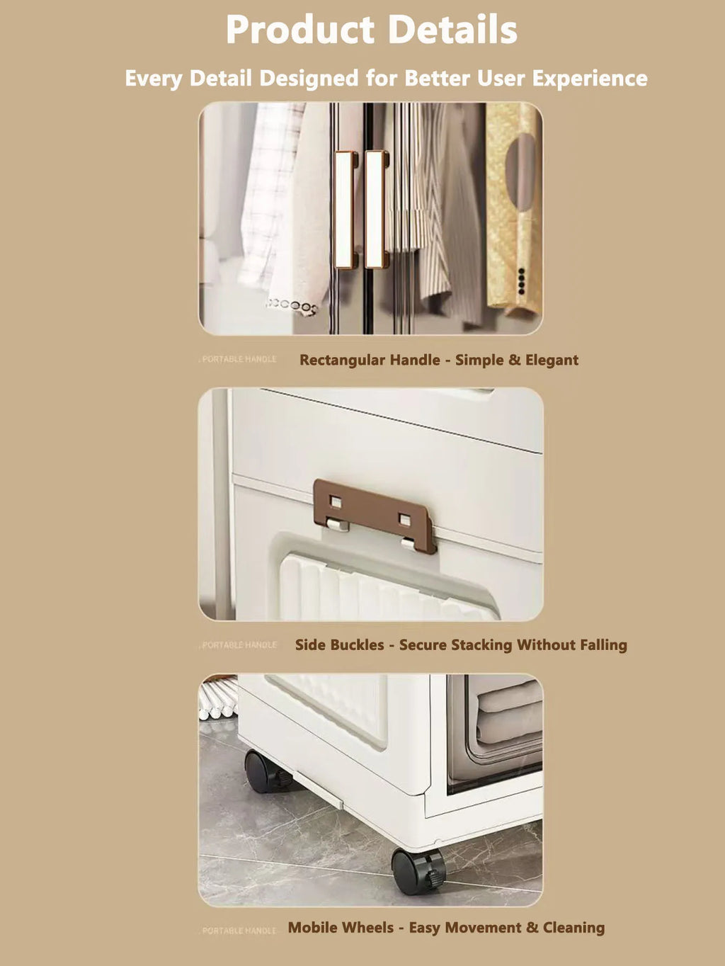 Multi-Functional Folding Storage Cabinet with Doors White/Black/Gray for Home Office Kitchen Bathroom Organizer