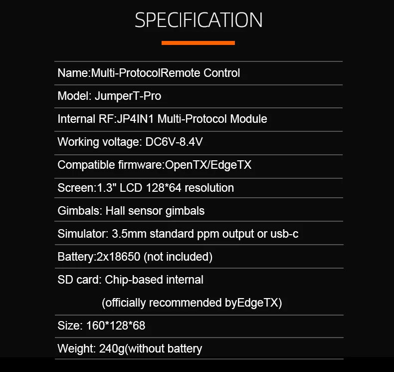 Jumper T-Pro V2 ELRS 1000mW 30dBm JP4IN1 ELRS ExpressLRS Radio Control for Hall Gimbals Drones Airplane Multi-Protocol Flysky