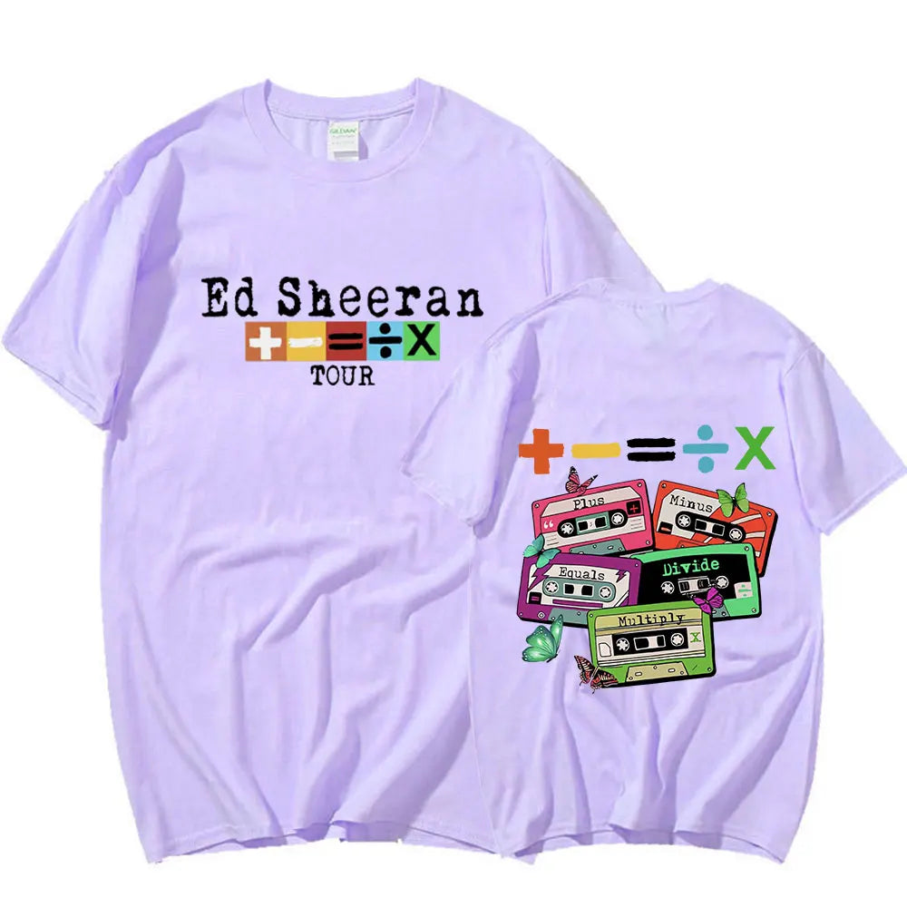 Ed Sheeran Concert Tour T Shirt Fans Gift 100% Cotton Casual Short Sleeve T-shirt Men Women Vintage Harajuku Tee Shirt Oversized