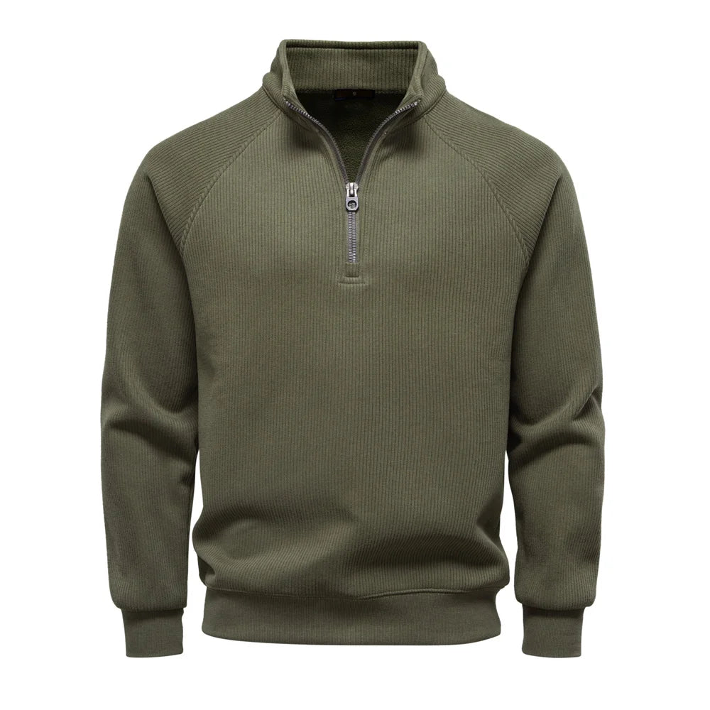 AIOPESIN Brand Men Winter Thermal Sweater Cotton Zipper Slim Fit Thermal Underlayer Top Luxury Soft Shell Pullover Sweatshirt
