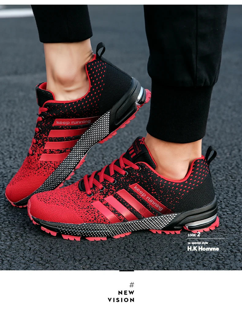 Men Shoes Comfortable Non-Slip Stable Shock Absorption Light Couple Shoes and Men's Sneakers Mesh Breathable Casual Basket Homme