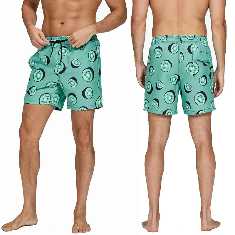 DATIFER Men's Beach Print Shorts – Summer Surfing Swimwear