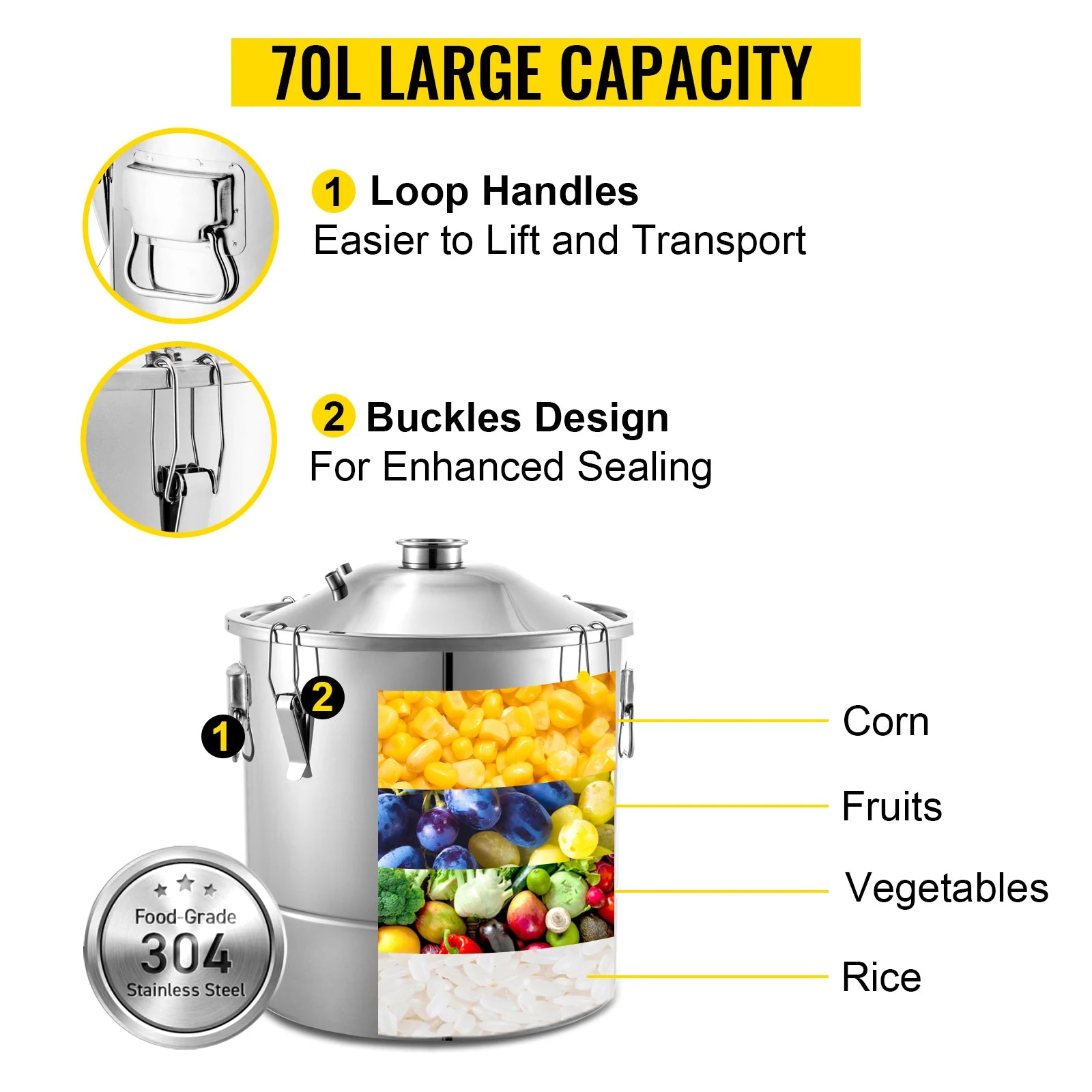 SucceBuy 20L-70L Alcohol Distiller Machine Beer Brewing Equipment DIY Wine Moonshine Apparatus Dispenser Kit Home Appliance