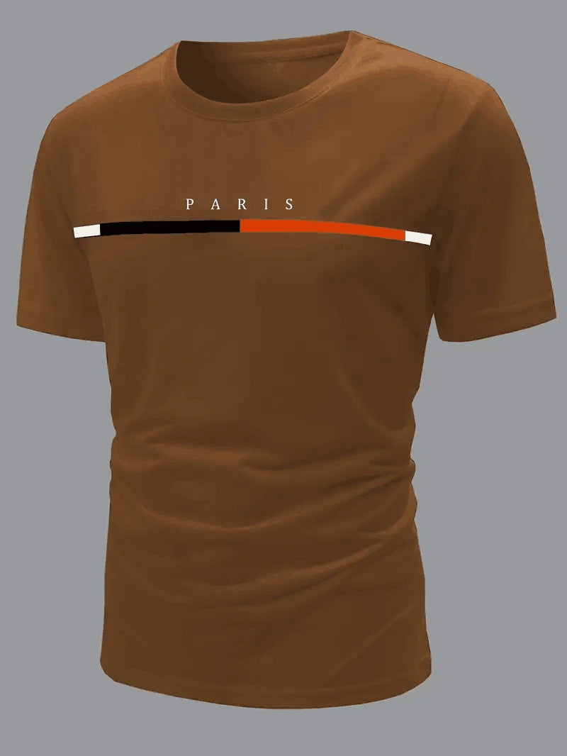 Men's Stripe Letters Graphic T-Shirt | Streetwear Oversized Hip Hop Tee