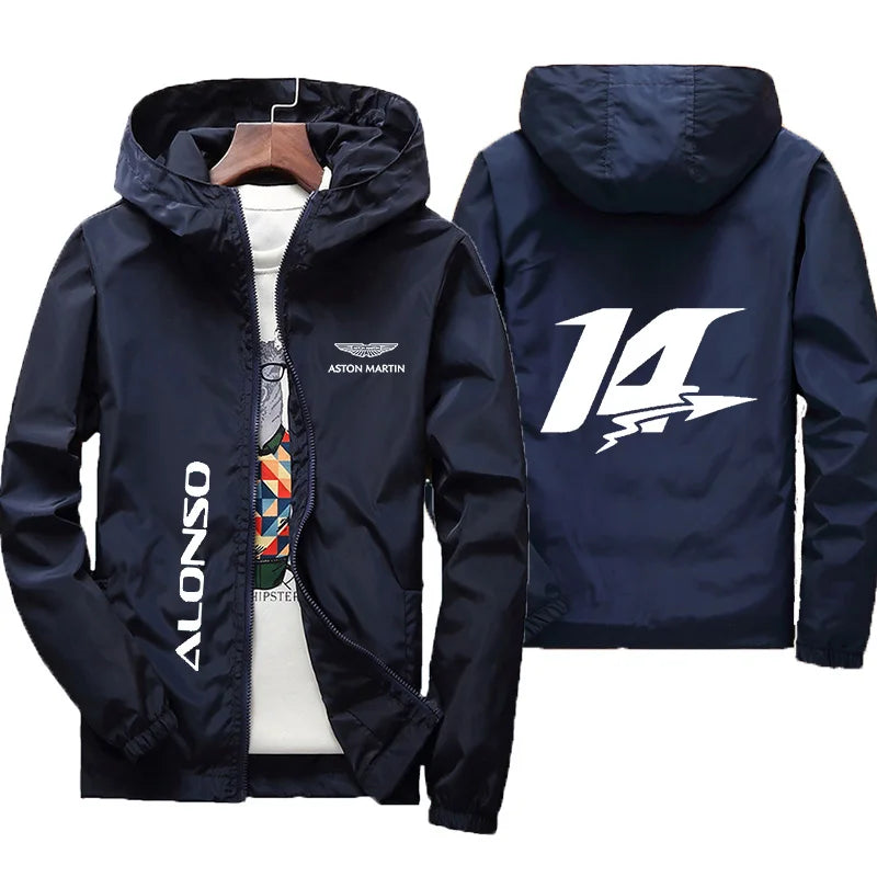 2026 new Aston Martin racing spring and autumn zipper jacket, unisex windproof jacket, casual fashion hooded jacket