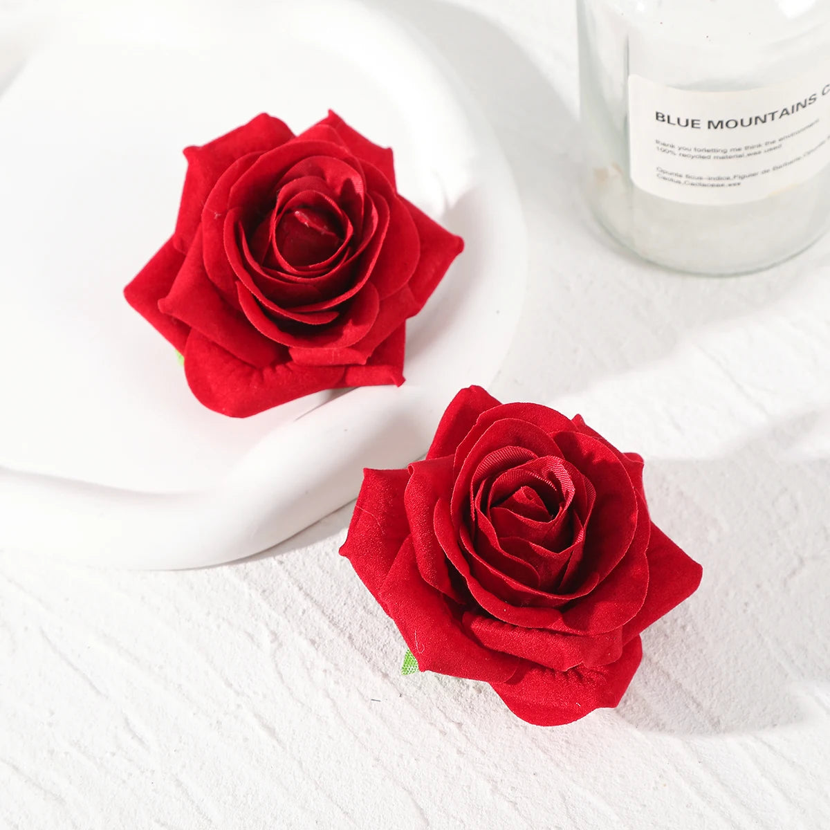 AWAYTR 2pcs New Girls Hair Rope Simulation Flower Cloth Elastic Hair Bands Rose Hair Ties Woman Hair Accesories Wholesale