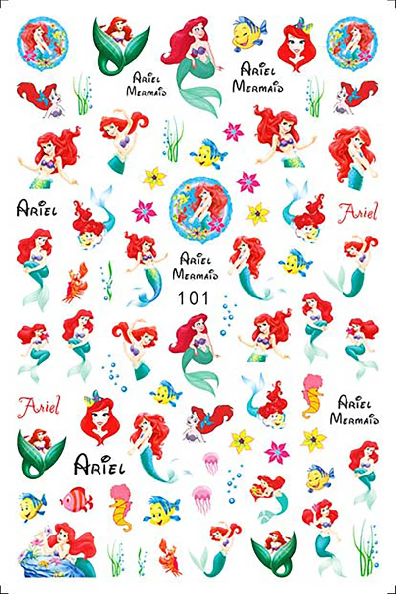 Disney Cartoon Adhesive Nail Stickers Nail Decorative Decals Nail Sliders Stitch Mickey 3D Stickers Press on Nails