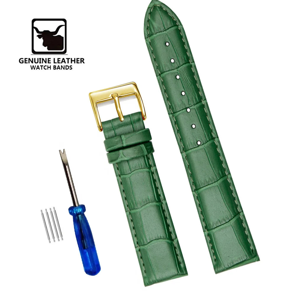 Premium Genuine Leather Watch Band – Multi-Size Wrist Strap