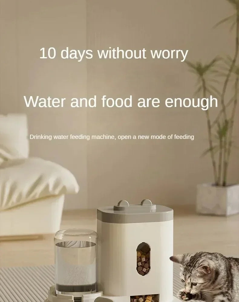Automatic Pet Feeder with Water Fountain – Dog & Cat Food Bowl