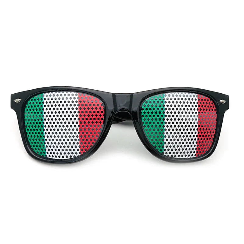 New Unisex Black Frame 42 Countries Flag Sun Glasses Decorative Spectacles Eyeglasses Frames for Party Women Men Sunglasses