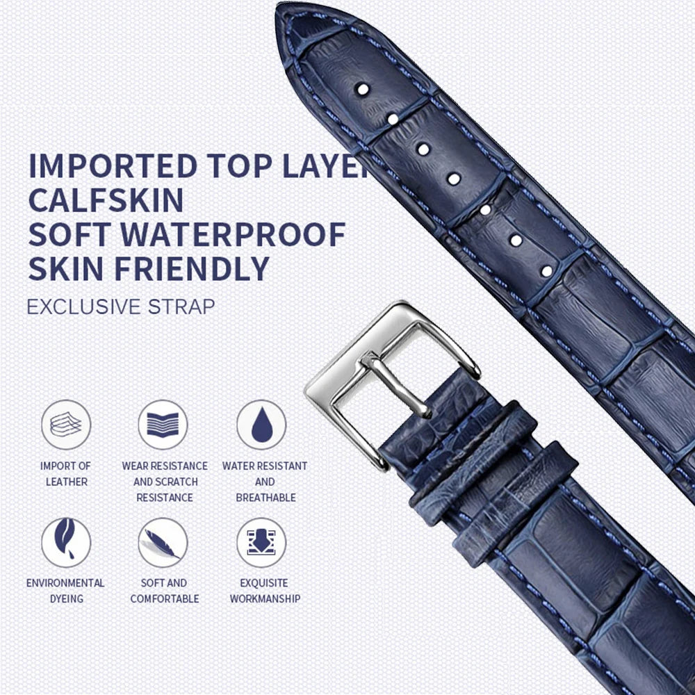 Premium Genuine Leather Watch Band – Multi-Size Wrist Strap
