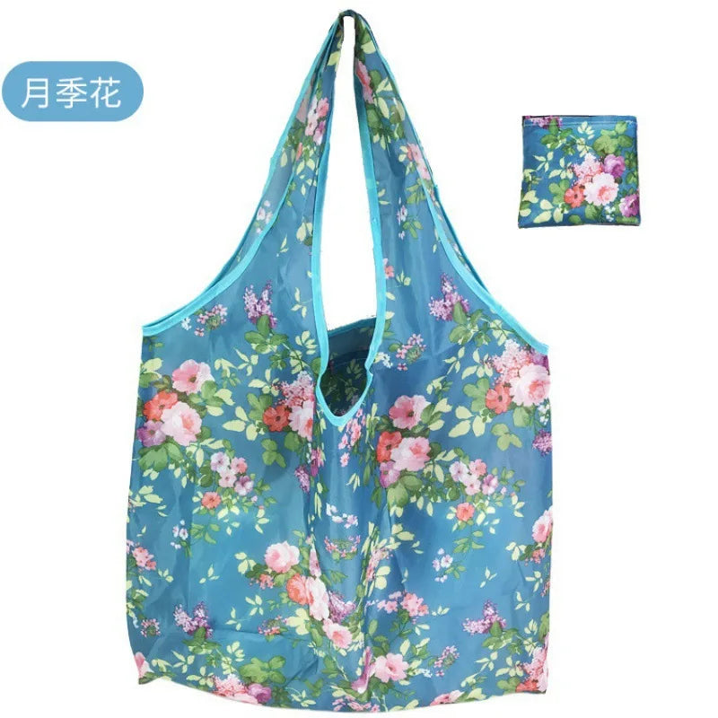 Large Reusable Shopping Bag for Women Shopper Tote Folding Bag Eco-Friendly Reusable Foldable Grocery Case Handbags Storage Bags