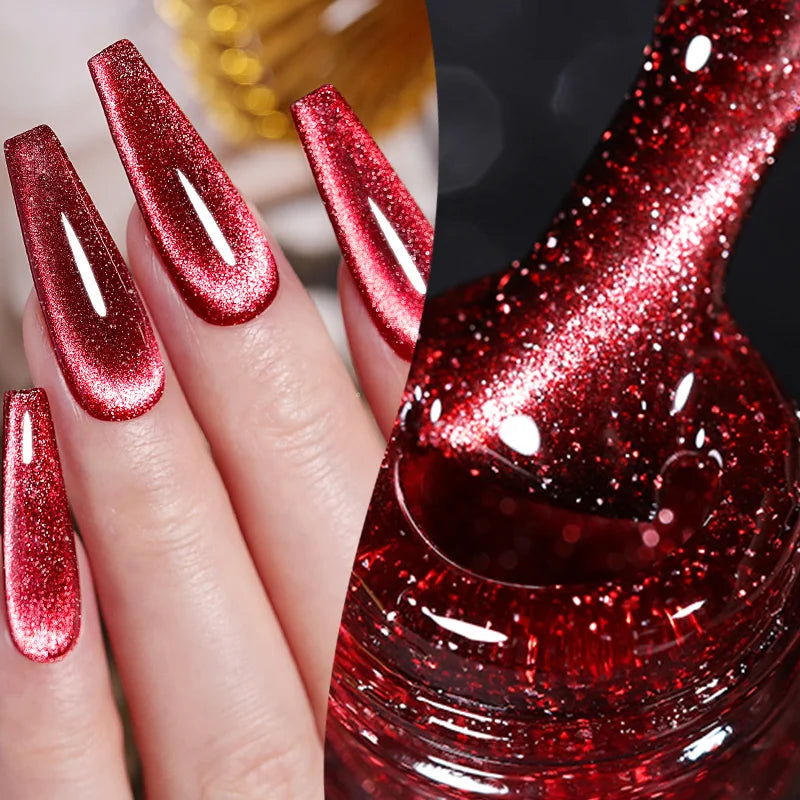 BORN PRETTY Super Holos Cat Magnetic Nail Gel Polish for Nails 10ml Soak Off Holographics Laser Gel Polish Auroras Glimmer Nails