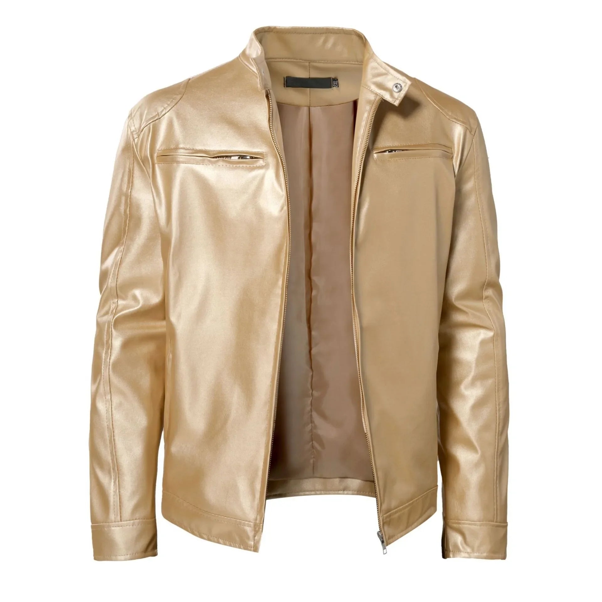Men's Leather Jacket Bomber Motorcycle Biker Pu Leather Casual Loose Fit Faux Jacket for Men