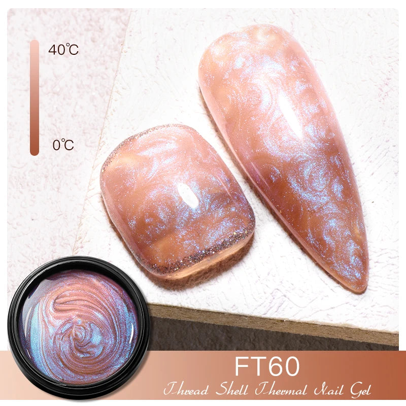 MEET ACROSS 8ml Pearl Shell Thread Gel Nail Polish 3D Semi Permanent Soak Off UV Gel Nail Art Varnish For Nails Manicure DIY