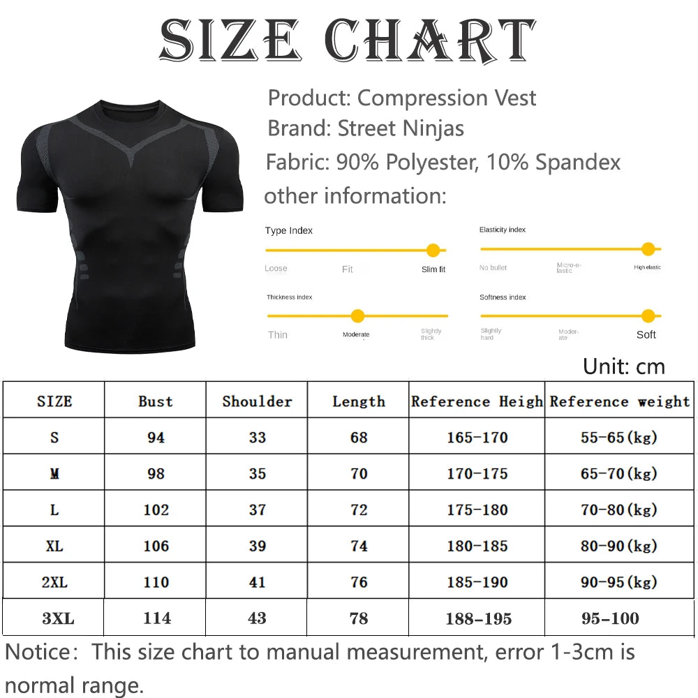 Men's Running Compression Shirts Short Sleeve Sport Gym Tees Fitness Quick Dry Sweatshirt Jogging Tracksuit Athletic Shirt Tops