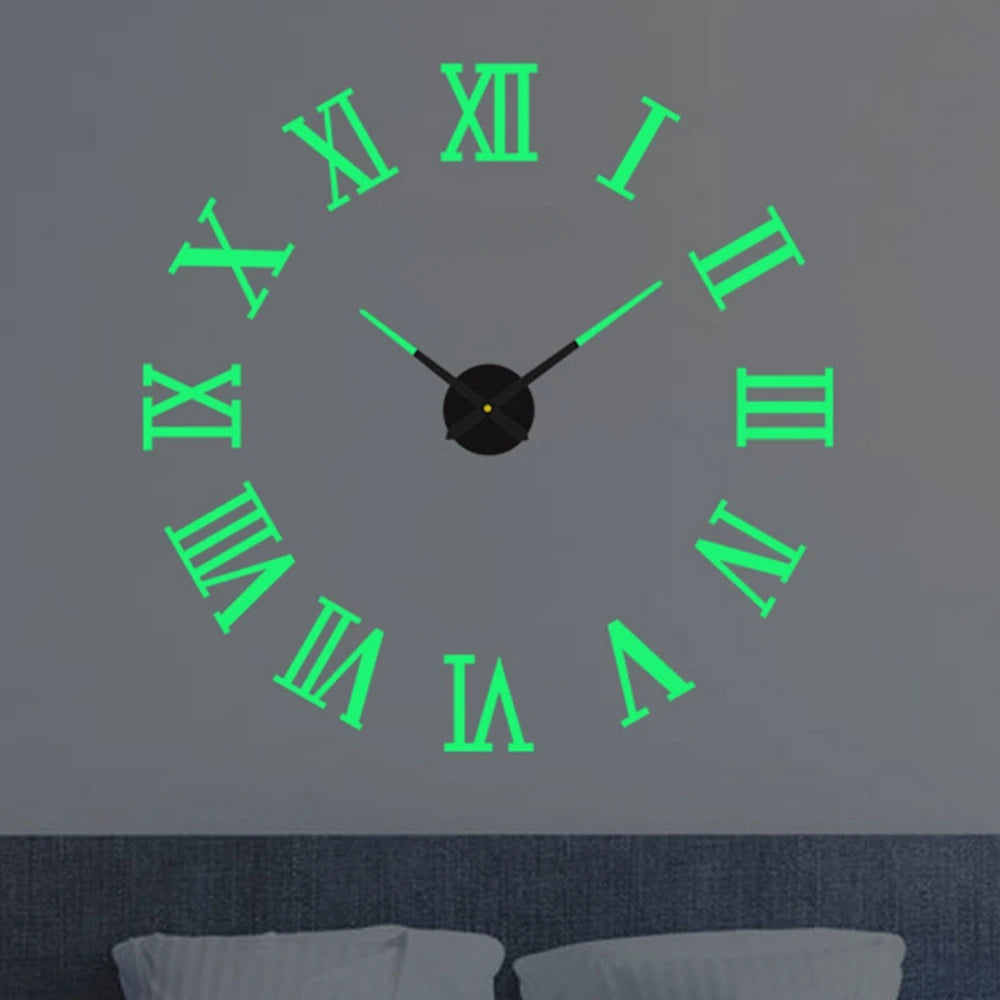 New Modern Design Large Wall Clock 3D DIY Quartz Clocks Fashion Watches Acrylic Mirror Stickers Living Room Home Decor Horloge
