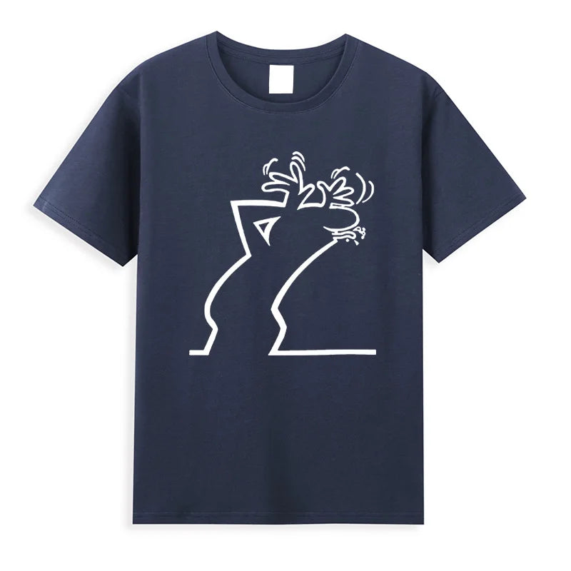 Casual Men's Short Sleeve Round Neck Fashion Cotton Graphic Printed T - Shirts Tops