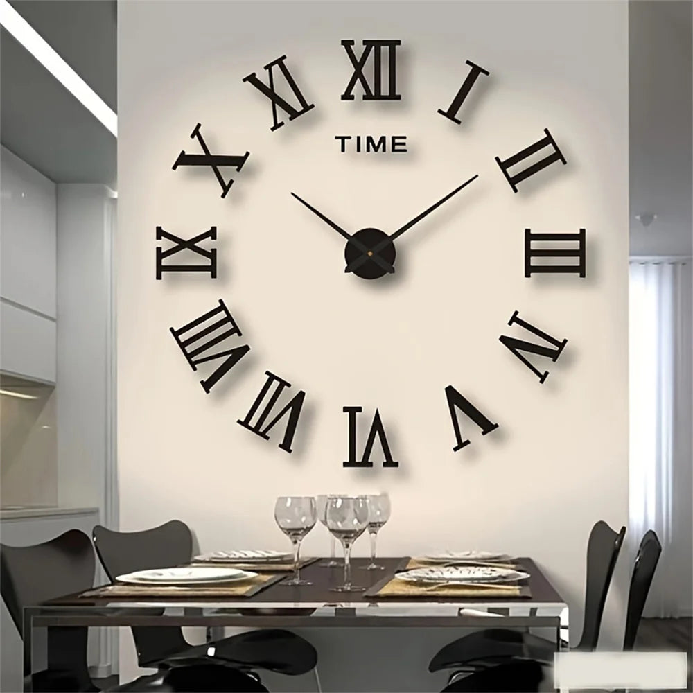 New Modern Design Large Wall Clock 3D DIY Quartz Clocks Fashion Watches Acrylic Mirror Stickers Living Room Home Decor Horloge