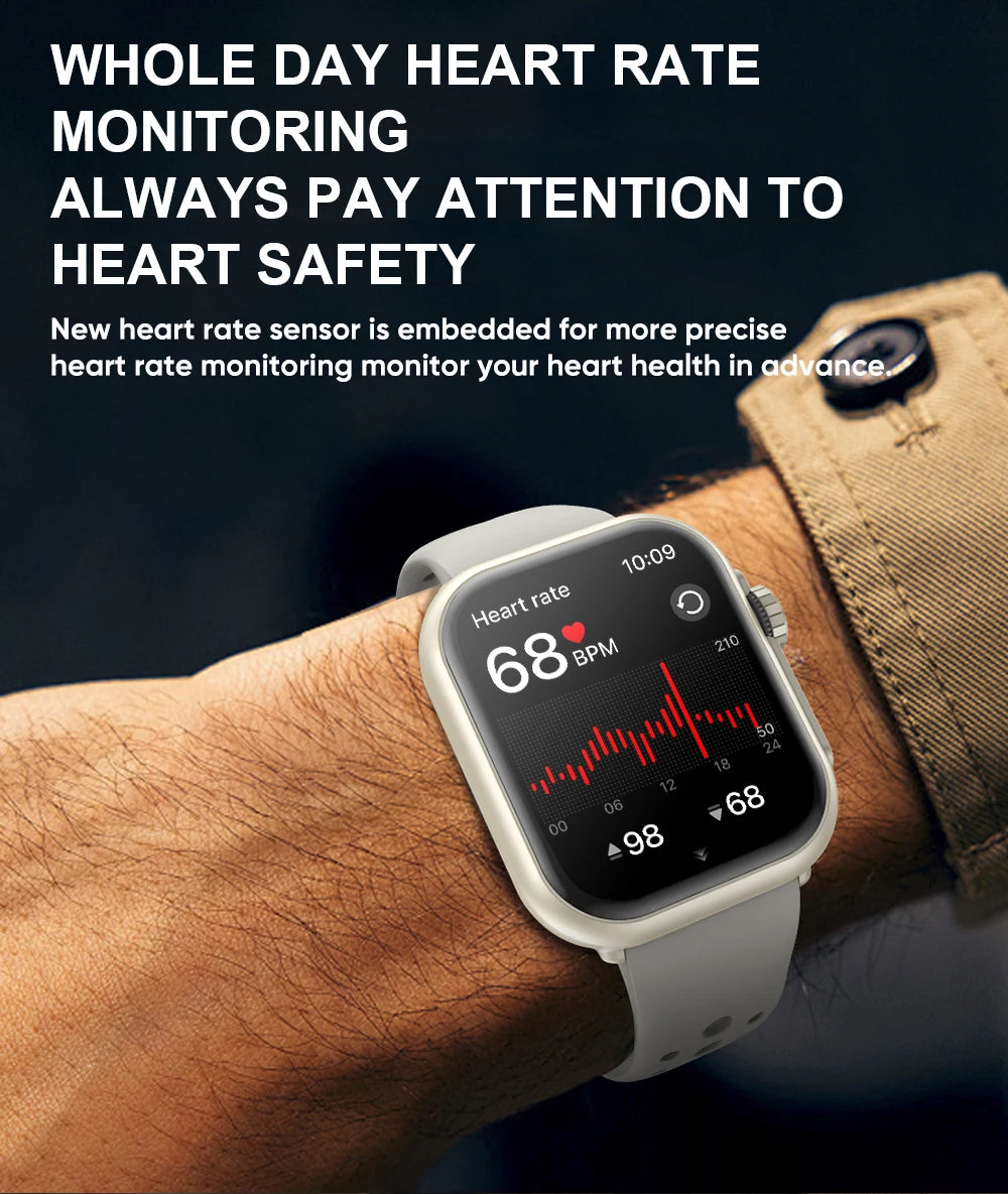 LIGE New 1000mAh Big Battery Smart Watch Full Touch Bluetooth Call Men's Watches 100+ Sports Mode Heart Rate Monitor Smartwatch
