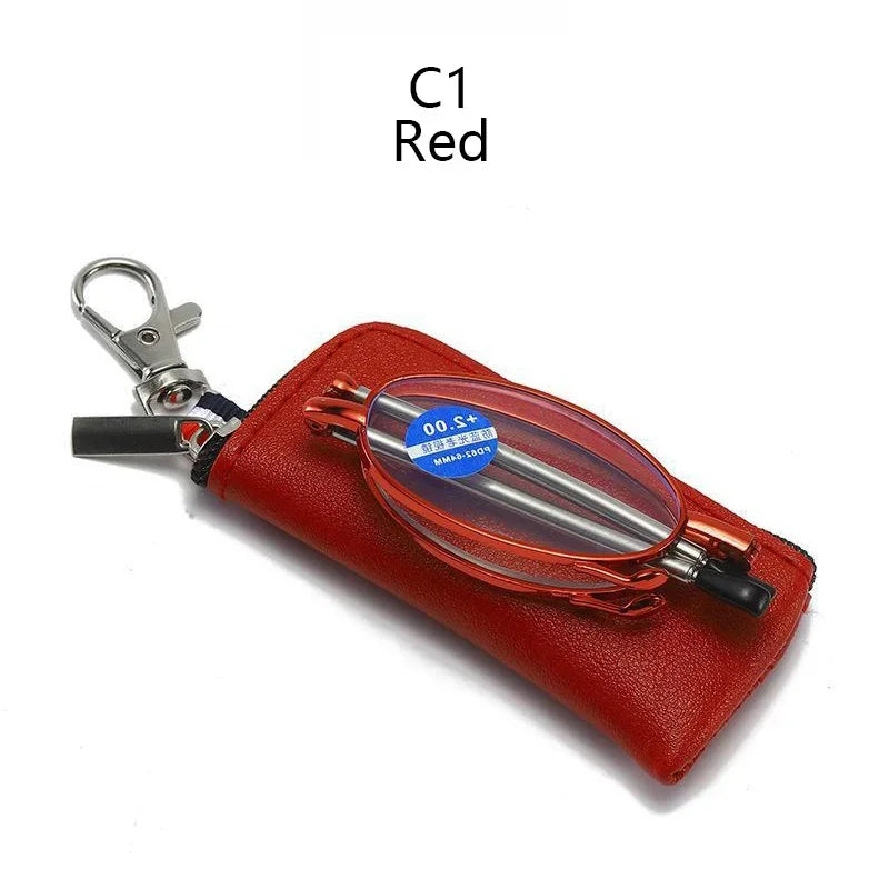 Titanium Alloy Folding Reading Glasses Foldable Presbyopia Men Women Ultra light Eyewear With Case Anti Blue Light 1.0 1.5 2.0