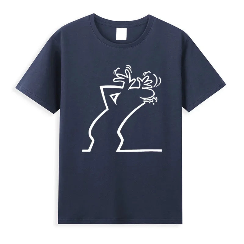 Casual Men's Short Sleeve Round Neck Fashion Cotton Graphic Printed T - Shirts Tops