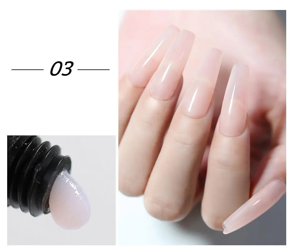Arte Clavo 2pcs/Set 15ml Jelly Nail Extension Gel Pink White Clear Quick Building UV LED Gel Nails Finger Extensions Nail Art
