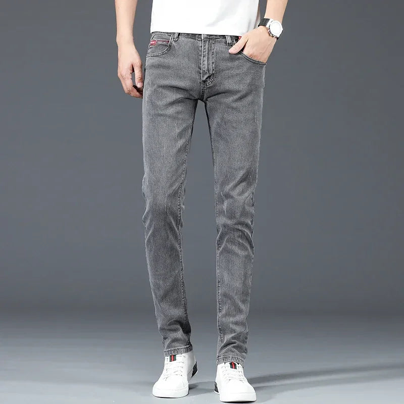 Men's Cotton Business Casual Skinny Jeans – 2025 Style