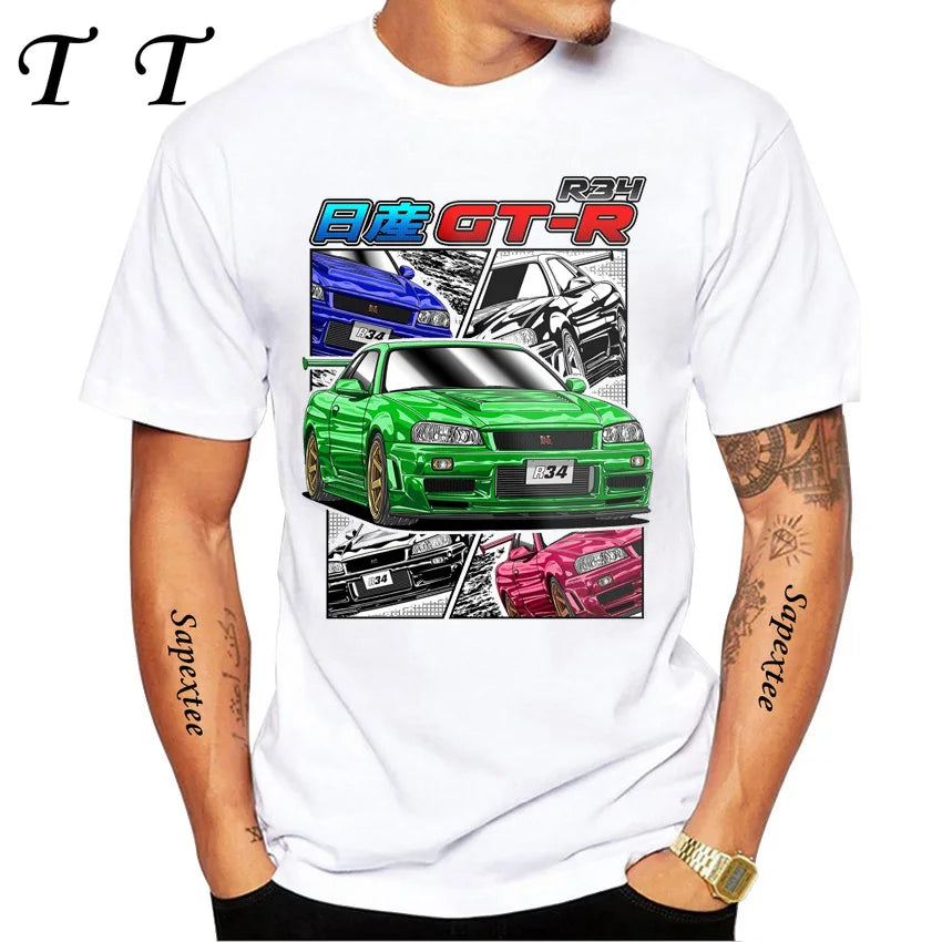 JDM Subie Impreza WRX Bugeye 2000 T-Shirt New Summer Men's Short Sleeve Funny Car Design Sport White Casual Boy Tee shirt Tops