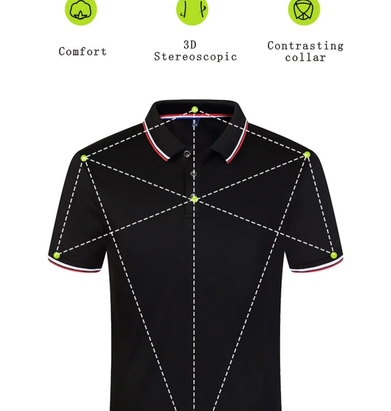 Cross Border Short Sleeved Polo From Europe Popular Summer Casual Lapel Large Size High-Quality Business Office Uniforms