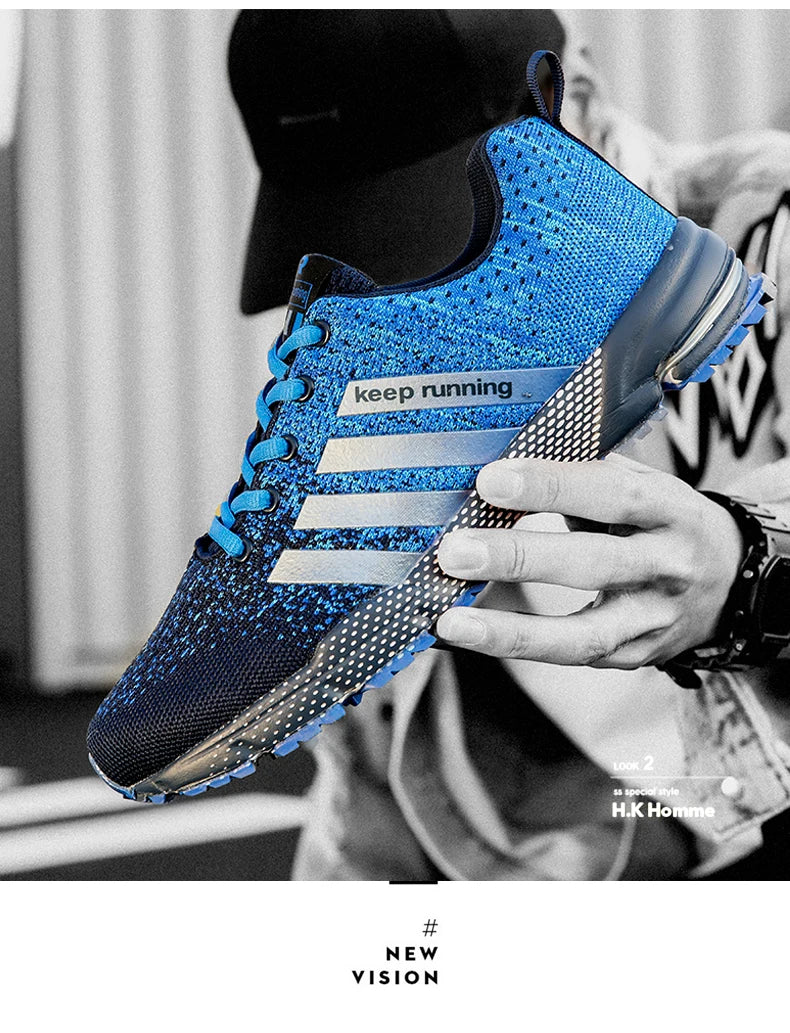 Men Shoes Comfortable Non-Slip Stable Shock Absorption Light Couple Shoes and Men's Sneakers Mesh Breathable Casual Basket Homme