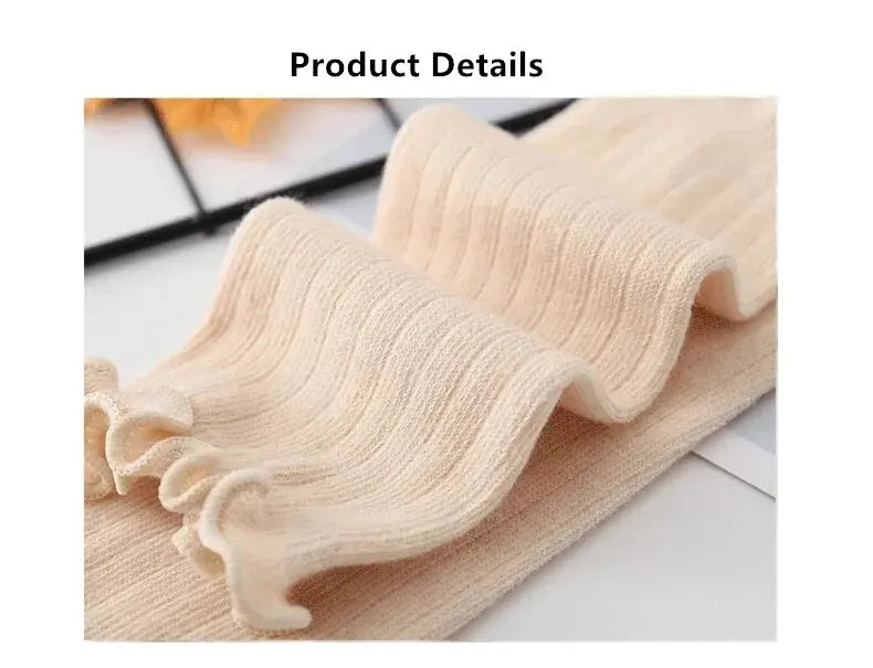 3Pairs/Lot Baby Girls Socks Lace Frilly Solid Cotton Long Knee High Kids Sock Infant Newborn Spring Children Ruffle Cute Socken