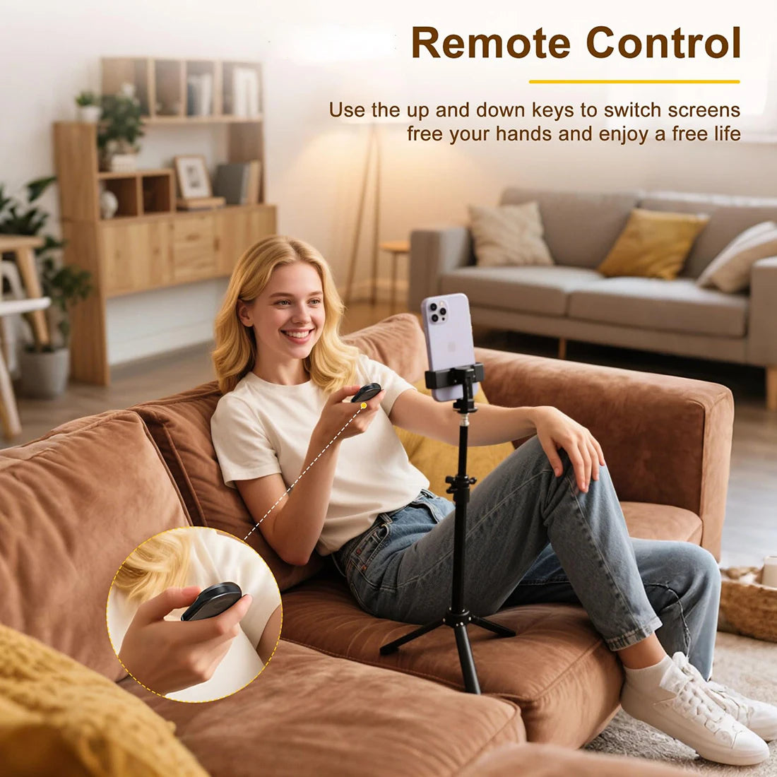Bluetooth Camera Remote Control for iOS/Android Phones Click Photos & Videos, Mini Wireless Phone Mobile e-Book Page Turner